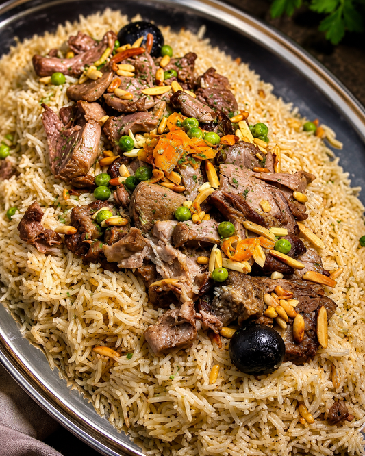 Orientalischer Reis mit Fleisch(Ab vier personen)