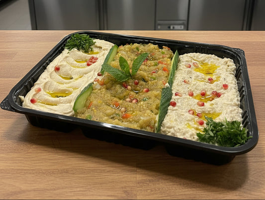 Kalte Mezze-Mix (Hummus, Mutabal und Baba Ghanoush)