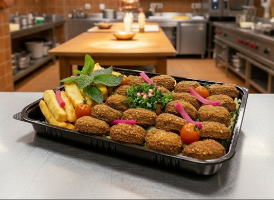 Falafel Halloumi Teller mit Sesam-Sauce (Vegetarisch)